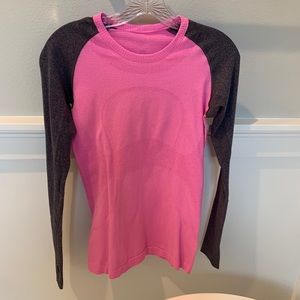 Pink and Grey Long Sleeve Lululemon Top